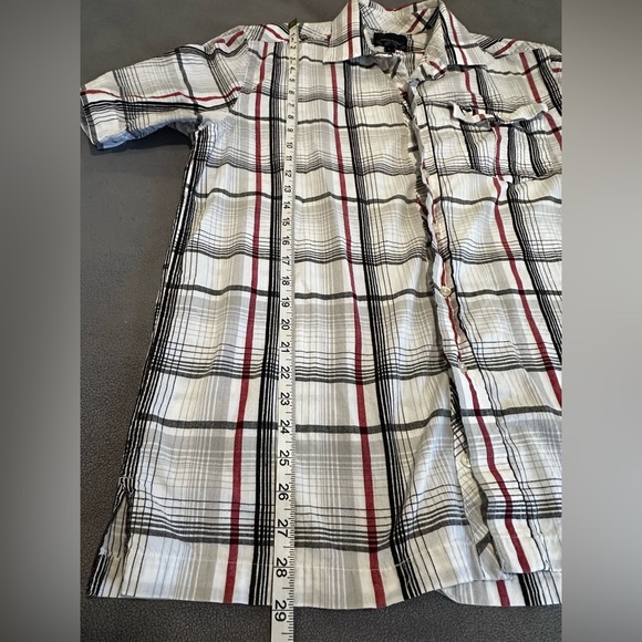 VTG 90’s Phat Farm Black and Red Plaid Men's Button Down Logo Streetwear large - Picture 4 of 14